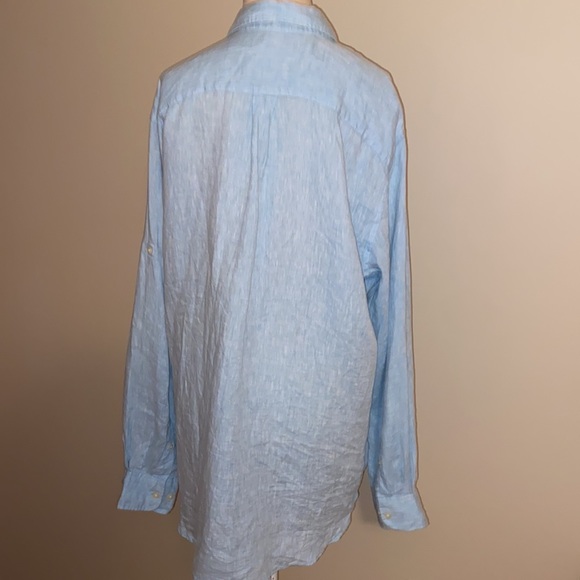 Light Blue Linen Button Up - Picture 3 of 5